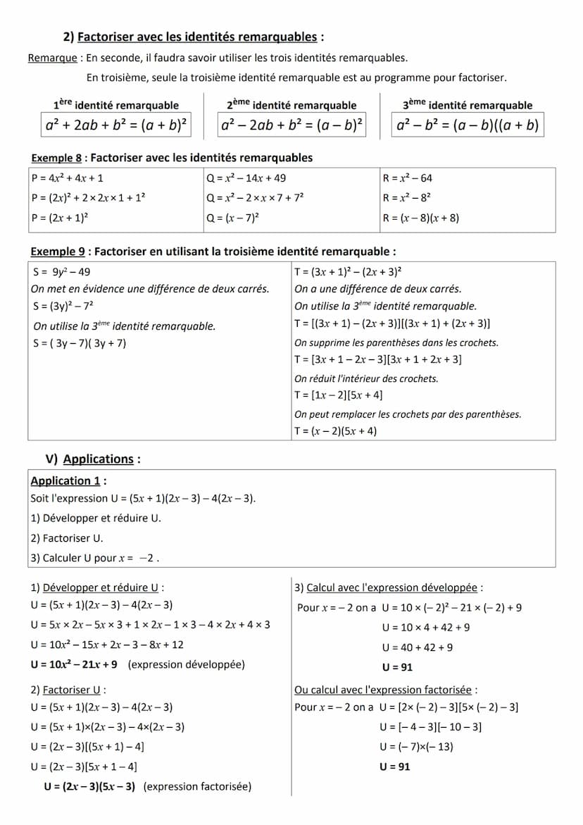3°
Chapitre 9: Calcul littéral
I) Expression littérale : rappels
Une expression littérale est une expression dans laquelle certains nombres 