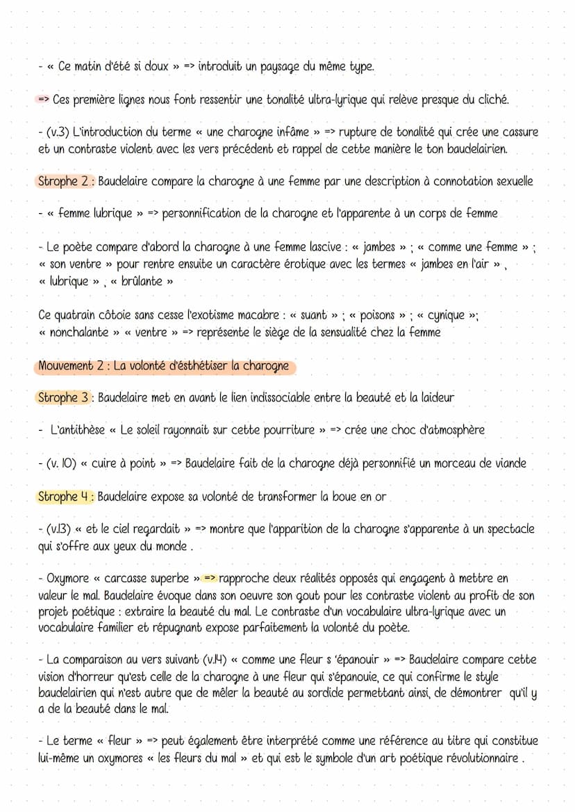 Analyse linéaire n°15
Une Charogne
Les fleurs du mal, Baudelaire
Charles Baudelaire est un poète symboliste du XIXème siècle, qui publie en 