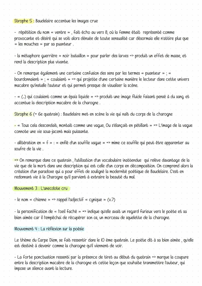 Analyse linéaire n°15
Une Charogne
Les fleurs du mal, Baudelaire
Charles Baudelaire est un poète symboliste du XIXème siècle, qui publie en 