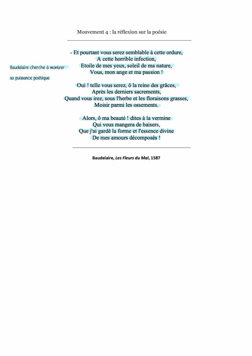 Analyse linéaire n°15
Une Charogne
Les fleurs du mal, Baudelaire
Charles Baudelaire est un poète symboliste du XIXème siècle, qui publie en 