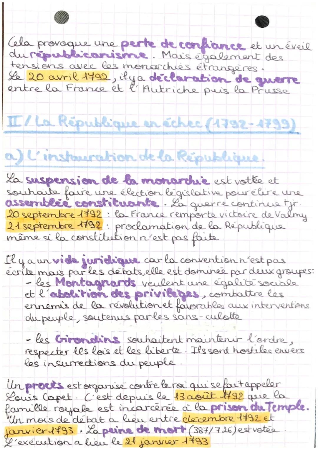 La Revolution et l'Empire
I/La rupture Revolutionnaire (H1789-1792)
Dans les situations de crise, le roipent convoquer
les Etat généraux, le