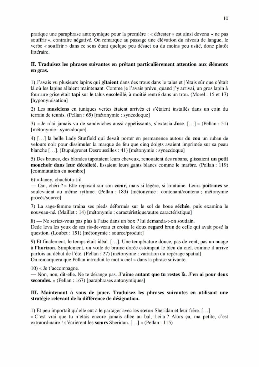 CHAPITRE 1
CORRIGES
1
I. Dans les extraits suivants, repérez les phénomènes de recatégorisation affectant
différentes catégories grammatical