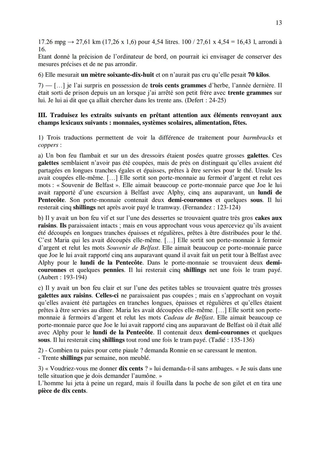 CHAPITRE 1
CORRIGES
1
I. Dans les extraits suivants, repérez les phénomènes de recatégorisation affectant
différentes catégories grammatical