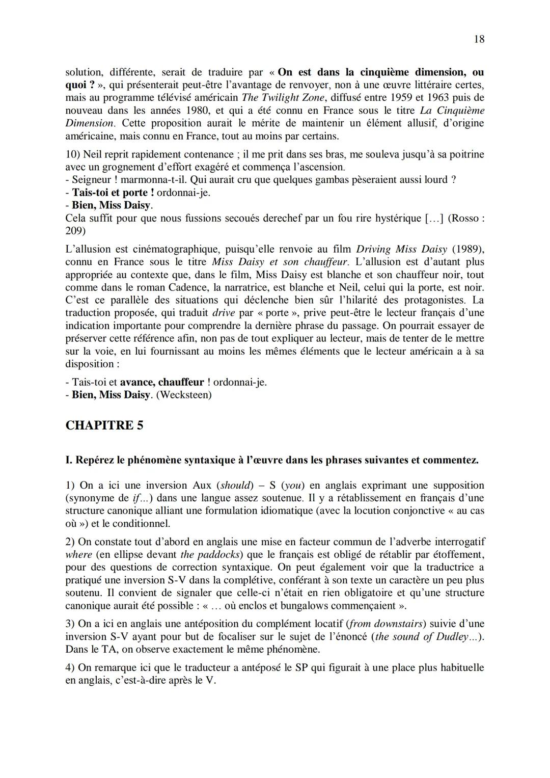 CHAPITRE 1
CORRIGES
1
I. Dans les extraits suivants, repérez les phénomènes de recatégorisation affectant
différentes catégories grammatical