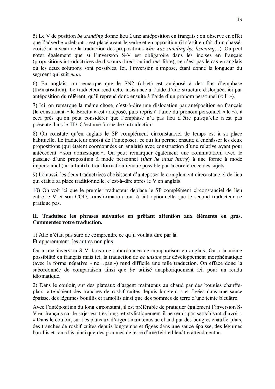 CHAPITRE 1
CORRIGES
1
I. Dans les extraits suivants, repérez les phénomènes de recatégorisation affectant
différentes catégories grammatical