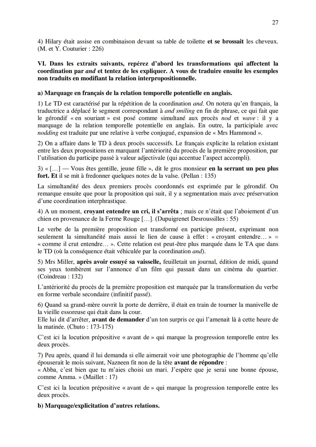 CHAPITRE 1
CORRIGES
1
I. Dans les extraits suivants, repérez les phénomènes de recatégorisation affectant
différentes catégories grammatical