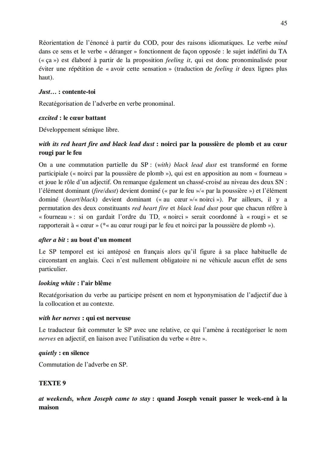 CHAPITRE 1
CORRIGES
1
I. Dans les extraits suivants, repérez les phénomènes de recatégorisation affectant
différentes catégories grammatical