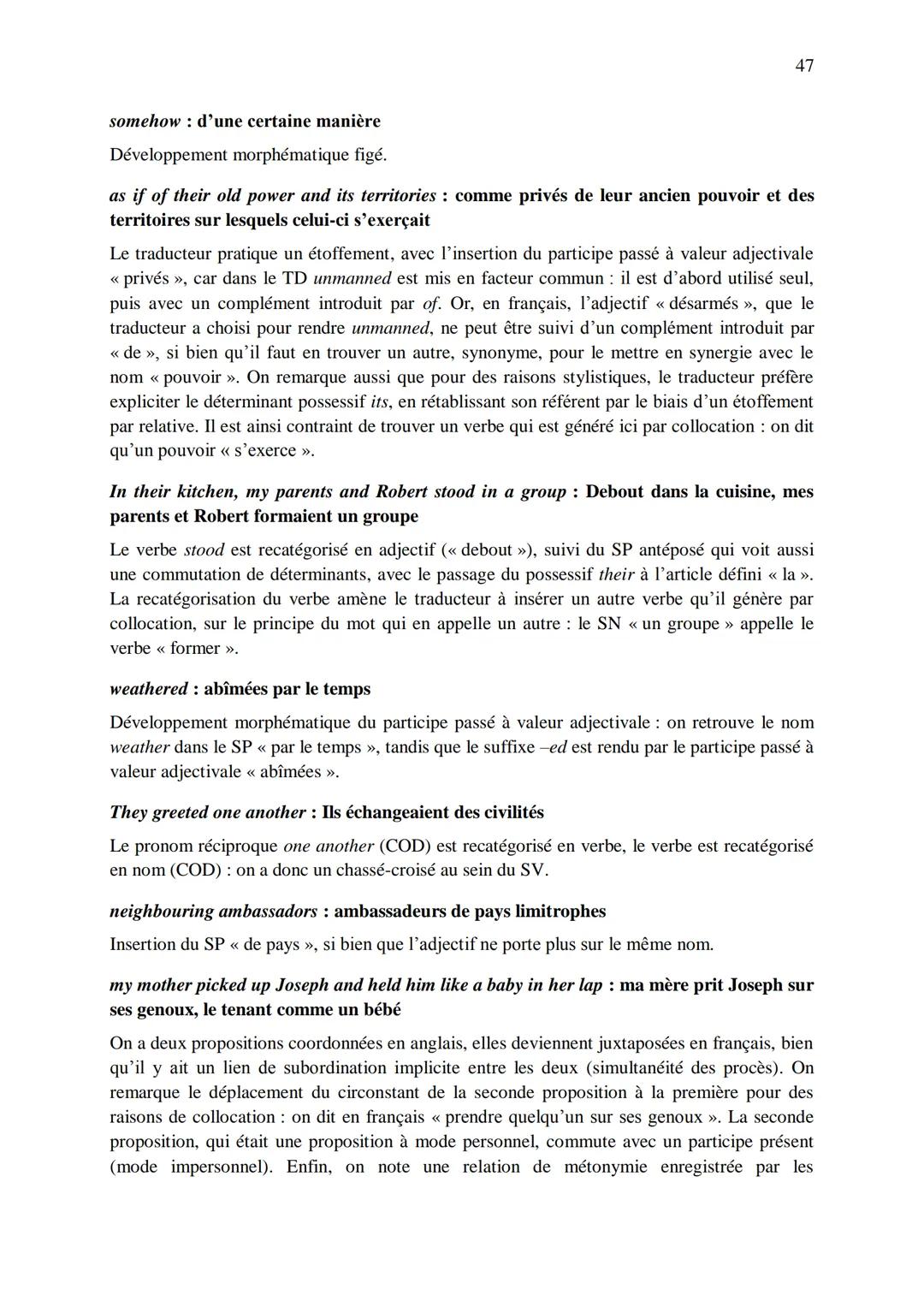 CHAPITRE 1
CORRIGES
1
I. Dans les extraits suivants, repérez les phénomènes de recatégorisation affectant
différentes catégories grammatical