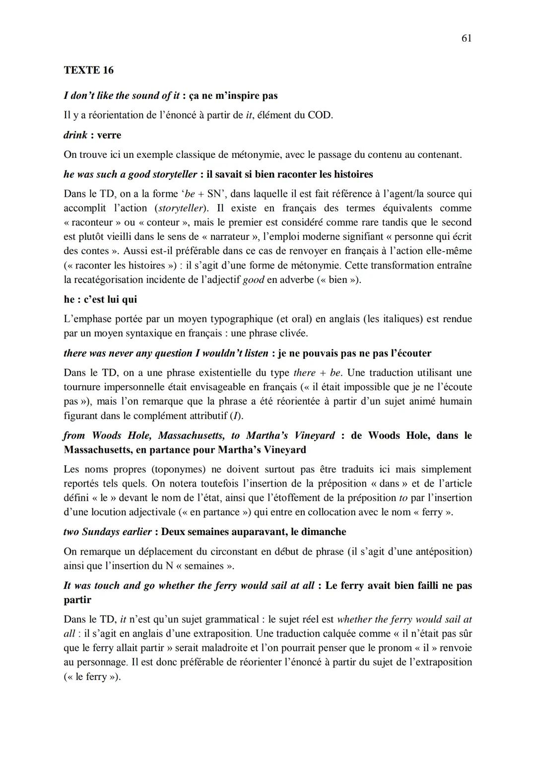 CHAPITRE 1
CORRIGES
1
I. Dans les extraits suivants, repérez les phénomènes de recatégorisation affectant
différentes catégories grammatical