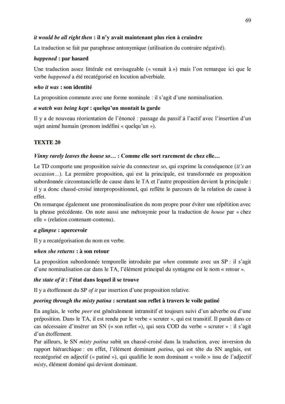 CHAPITRE 1
CORRIGES
1
I. Dans les extraits suivants, repérez les phénomènes de recatégorisation affectant
différentes catégories grammatical