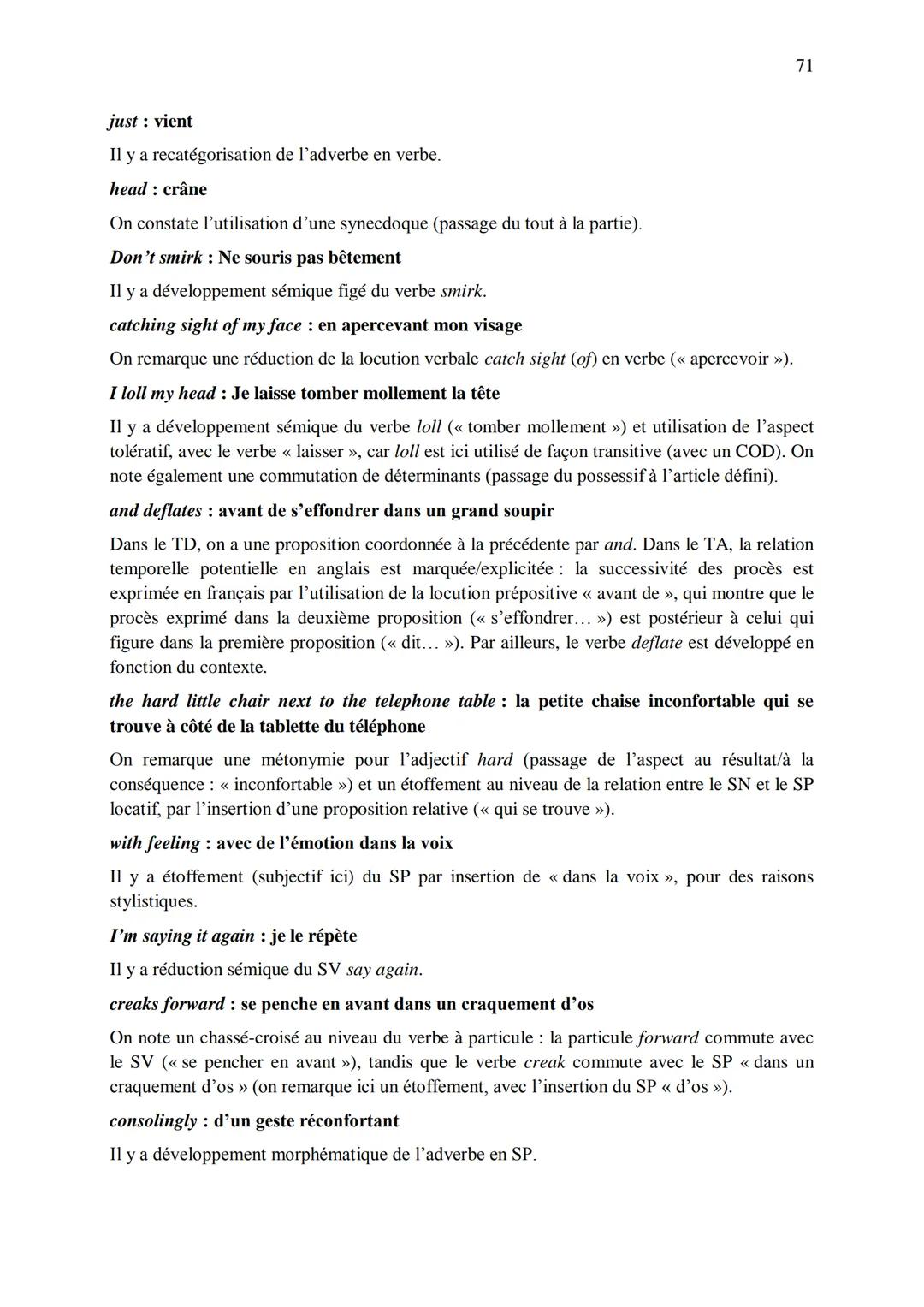 CHAPITRE 1
CORRIGES
1
I. Dans les extraits suivants, repérez les phénomènes de recatégorisation affectant
différentes catégories grammatical