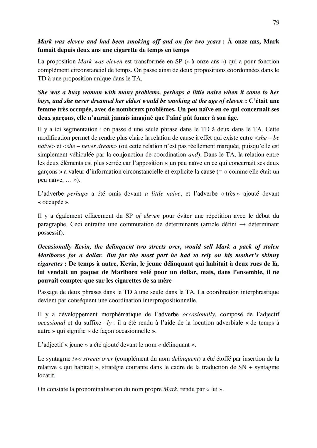 CHAPITRE 1
CORRIGES
1
I. Dans les extraits suivants, repérez les phénomènes de recatégorisation affectant
différentes catégories grammatical