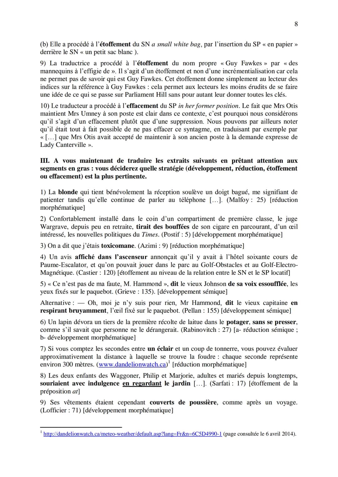 CHAPITRE 1
CORRIGES
1
I. Dans les extraits suivants, repérez les phénomènes de recatégorisation affectant
différentes catégories grammatical