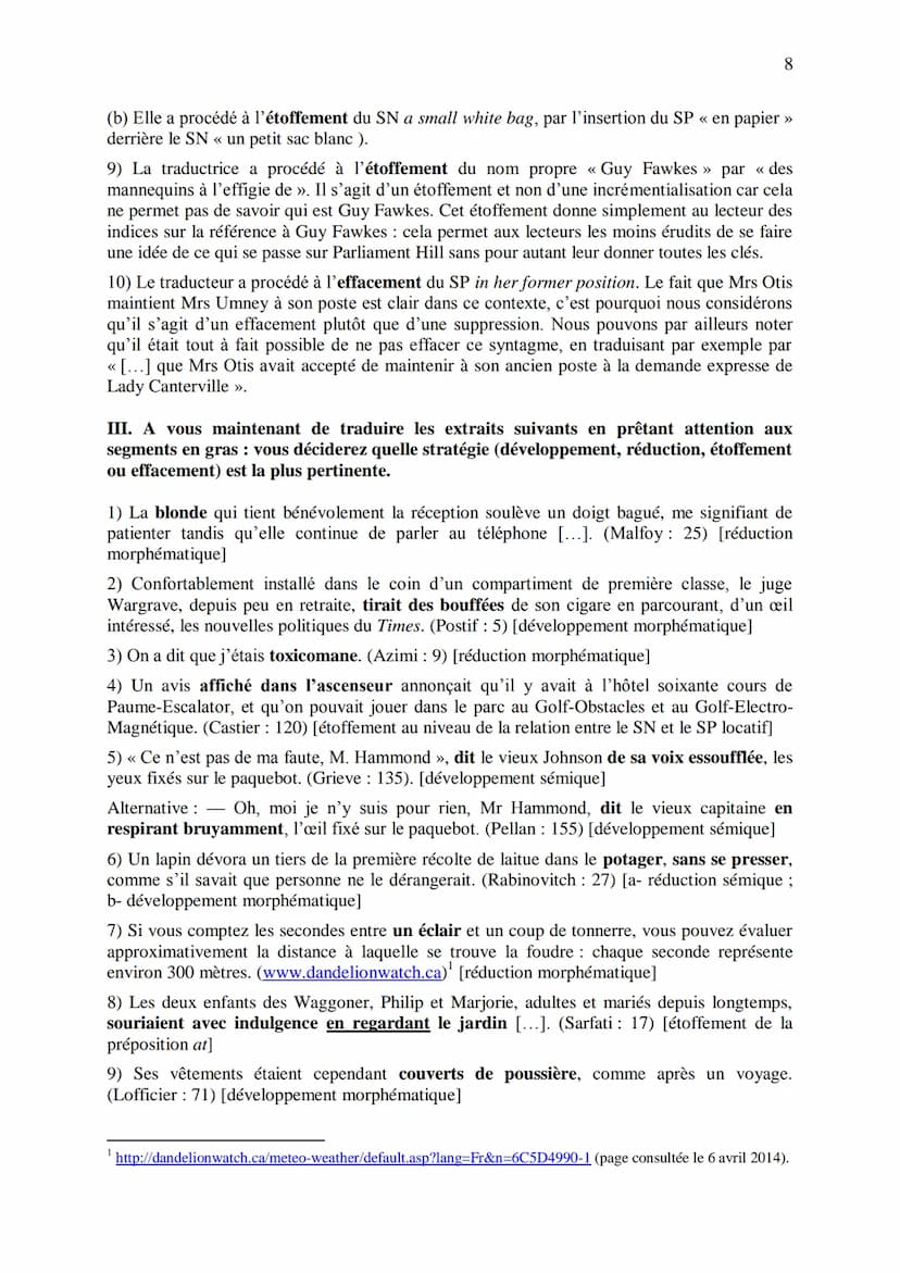 CHAPITRE 1
CORRIGES
1
I. Dans les extraits suivants, repérez les phénomènes de recatégorisation affectant
différentes catégories grammatical