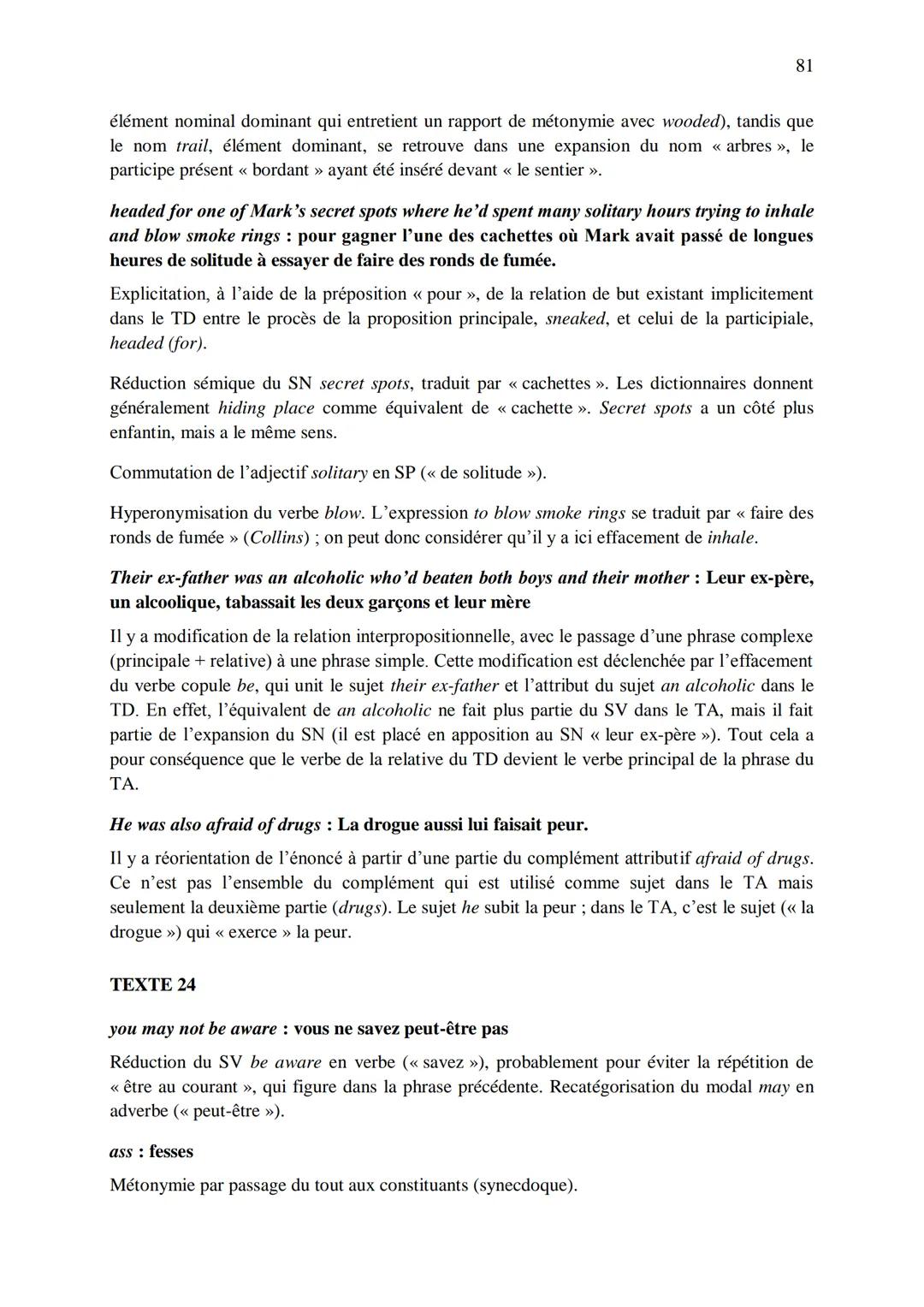 CHAPITRE 1
CORRIGES
1
I. Dans les extraits suivants, repérez les phénomènes de recatégorisation affectant
différentes catégories grammatical