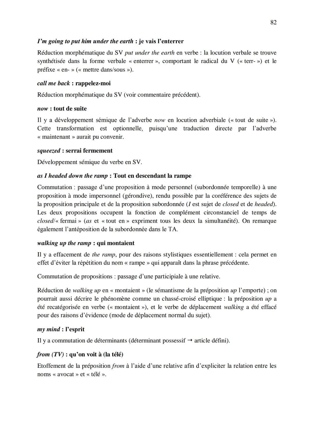 CHAPITRE 1
CORRIGES
1
I. Dans les extraits suivants, repérez les phénomènes de recatégorisation affectant
différentes catégories grammatical