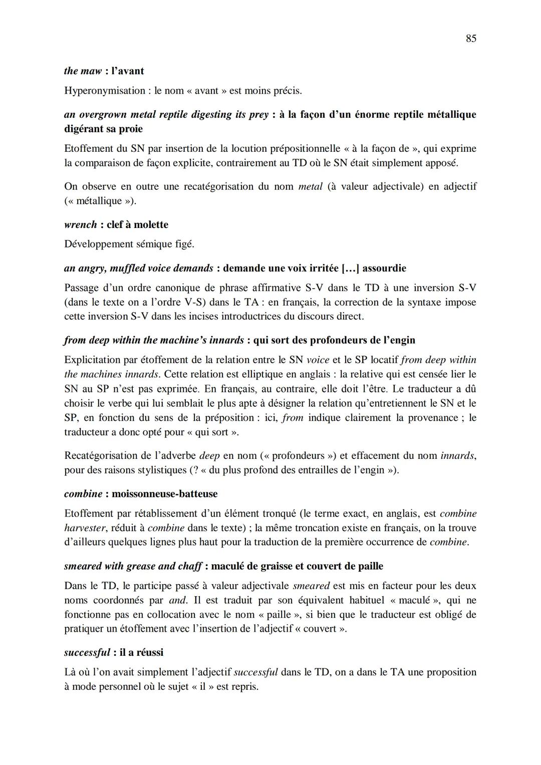 CHAPITRE 1
CORRIGES
1
I. Dans les extraits suivants, repérez les phénomènes de recatégorisation affectant
différentes catégories grammatical