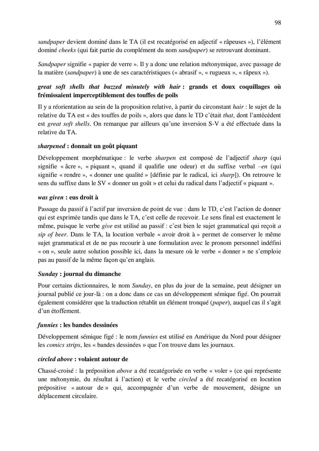 CHAPITRE 1
CORRIGES
1
I. Dans les extraits suivants, repérez les phénomènes de recatégorisation affectant
différentes catégories grammatical