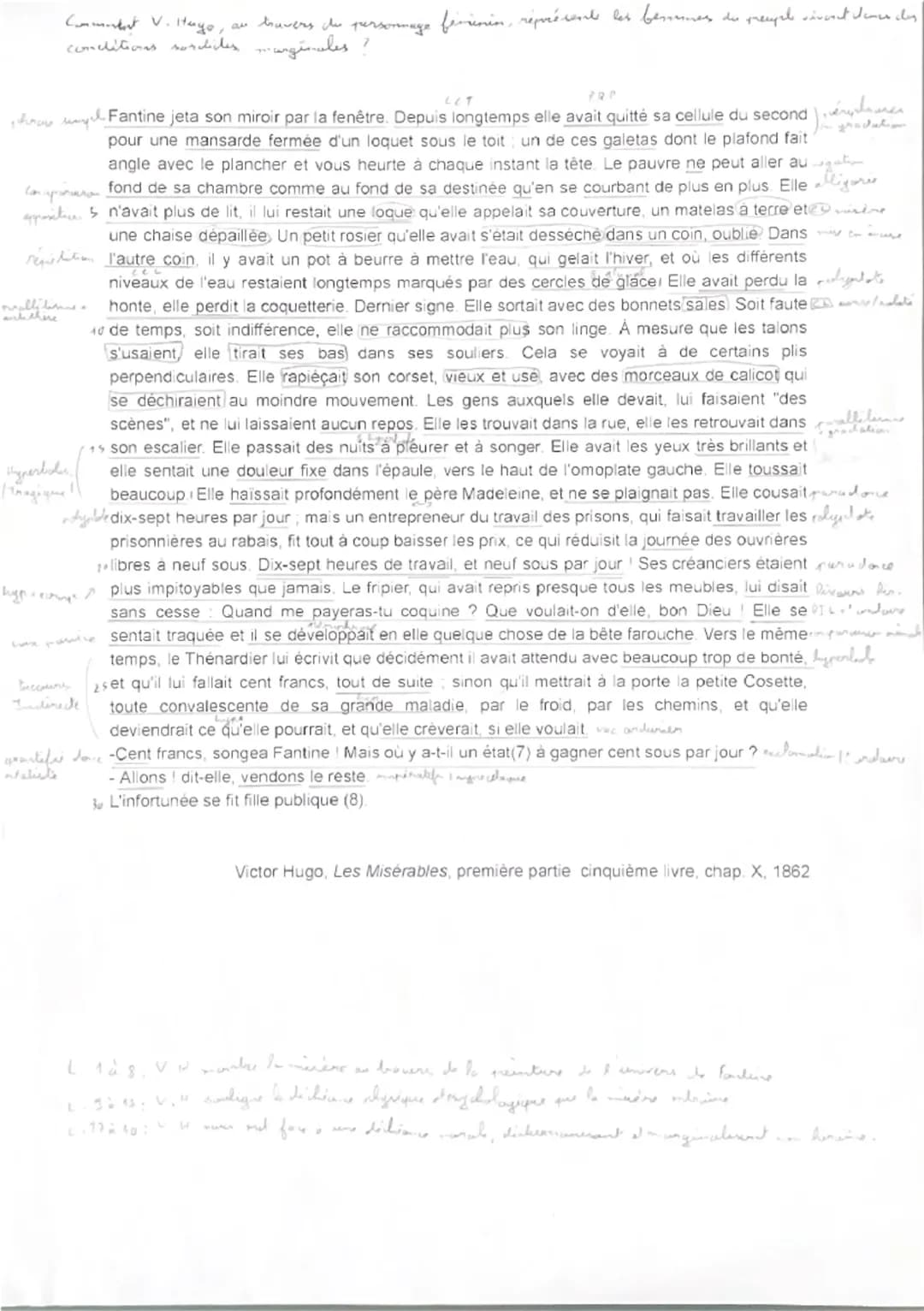 Amorce littéraire
Explication linéaire
V. Hugo, Les Misérables, 1862, extrait du chapitre X
Stendhal et Balzac, célèbres écrivains, sont ten