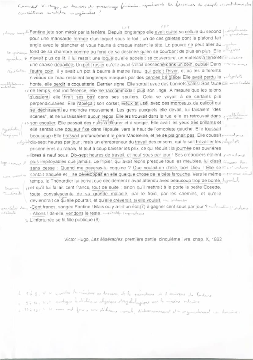 Amorce littéraire
Explication linéaire
V. Hugo, Les Misérables, 1862, extrait du chapitre X
Stendhal et Balzac, célèbres écrivains, sont ten