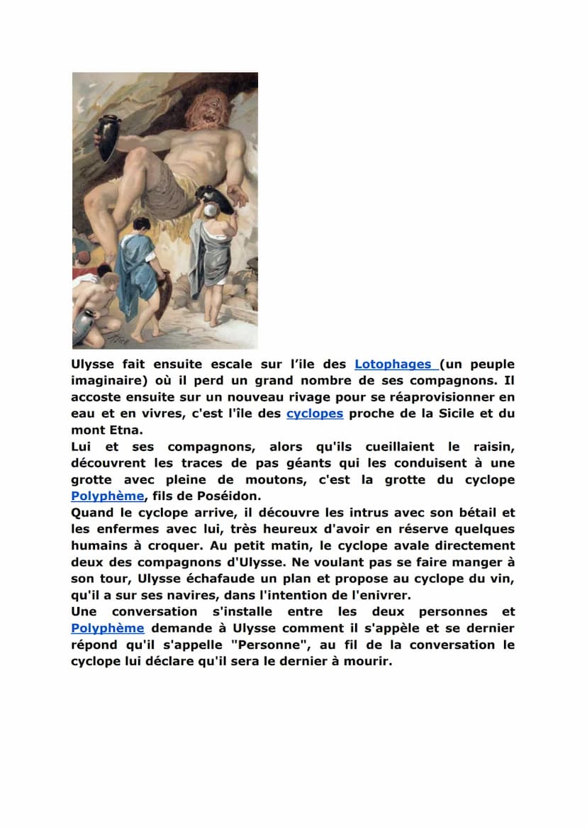 Odyssée, les voyages d'Ulysse
Qui est Ulysse ?
G5655E
Ulysse est le personnage principal de livre de l'Odyssée écrit par
Homère qui relate l