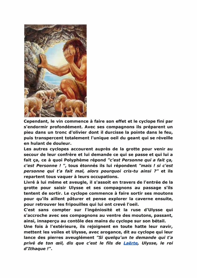 Odyssée, les voyages d'Ulysse
Qui est Ulysse ?
G5655E
Ulysse est le personnage principal de livre de l'Odyssée écrit par
Homère qui relate l