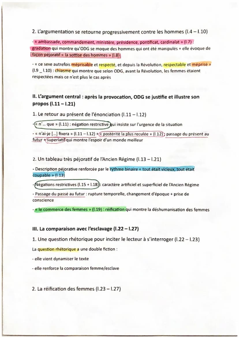 TEXTE 13: Olympe de Gouges, Déclaration des droits de la femme et
de la citoyenne, 1791
Postambule
Intro :
La Révolution française de 1789, 