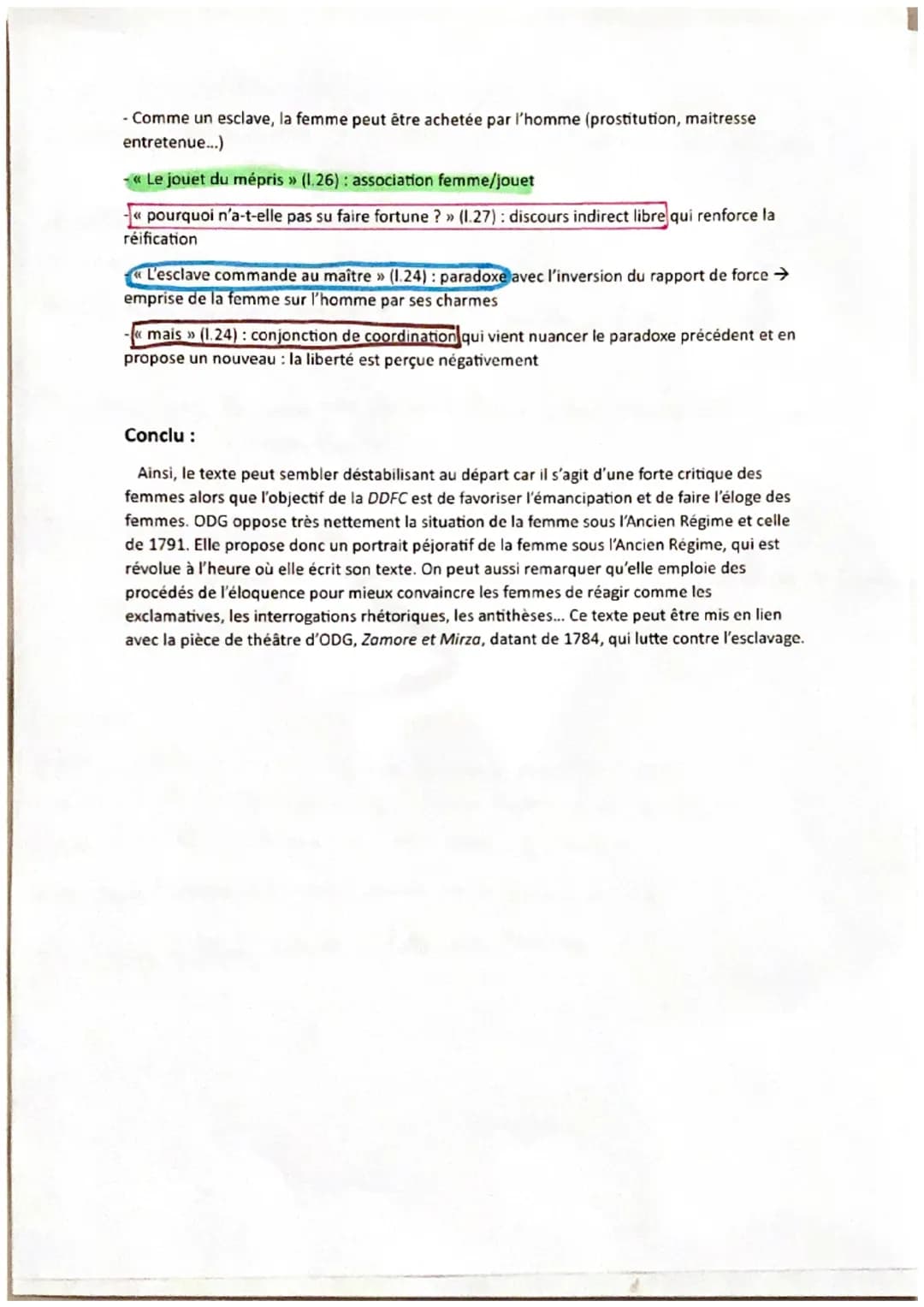 TEXTE 13: Olympe de Gouges, Déclaration des droits de la femme et
de la citoyenne, 1791
Postambule
Intro :
La Révolution française de 1789, 