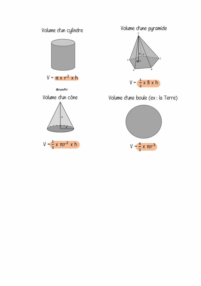 Les périmètres
Périmètre d'un carré
P = 4x c
Les aires
Aire d'un carré
A = CXC
Les formules
axb
2
Périmètre d'un rectangle
P=2xL+ 2xl
Aire d