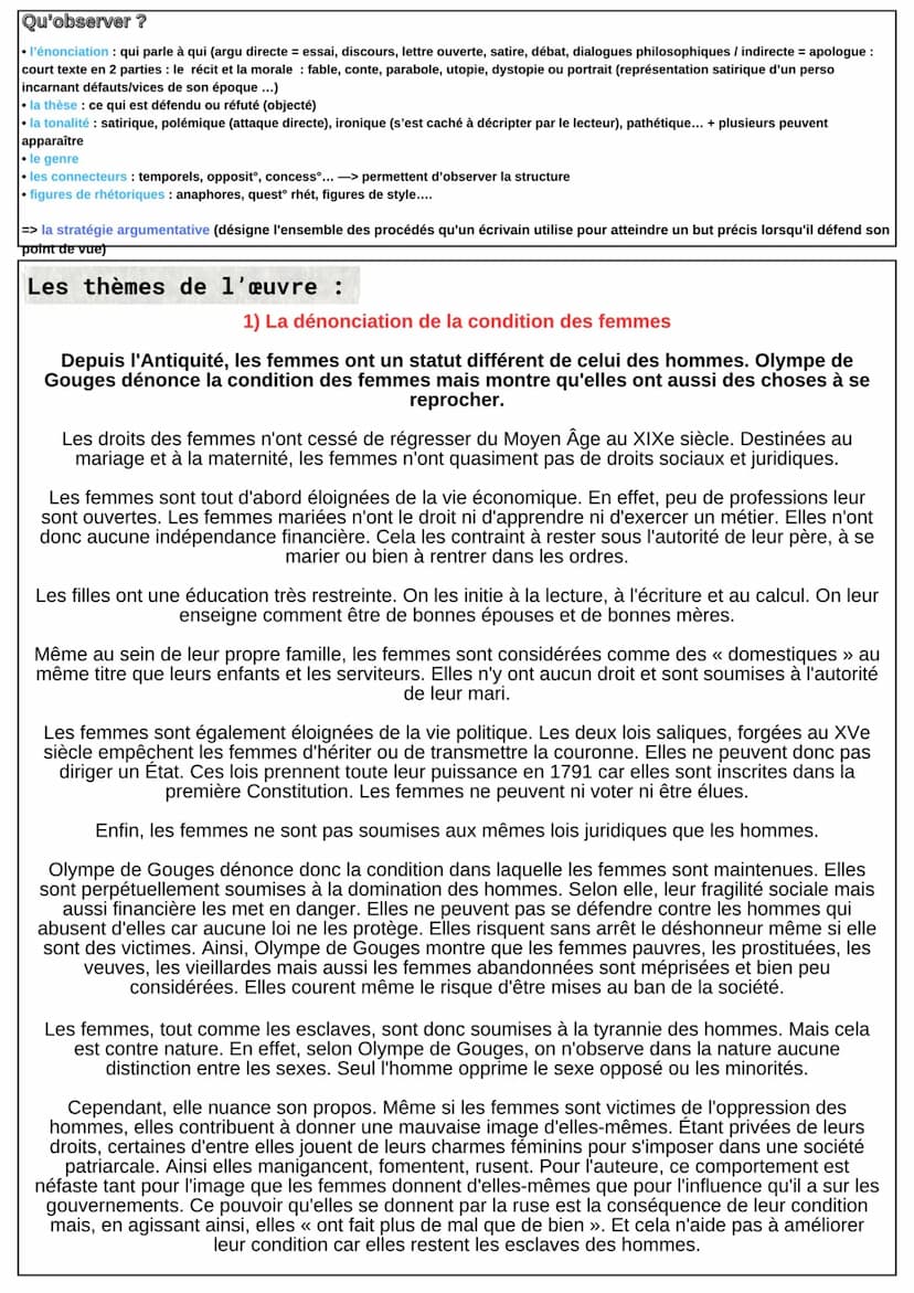 LA DÉCLARATION DES DROITS DE LA FEMME ET DE LA CITOYENNE.
OLYMPE DE GOUGES. 1731
Parcours écrire et combattre pour l'égalité
L'auteure
Olymp