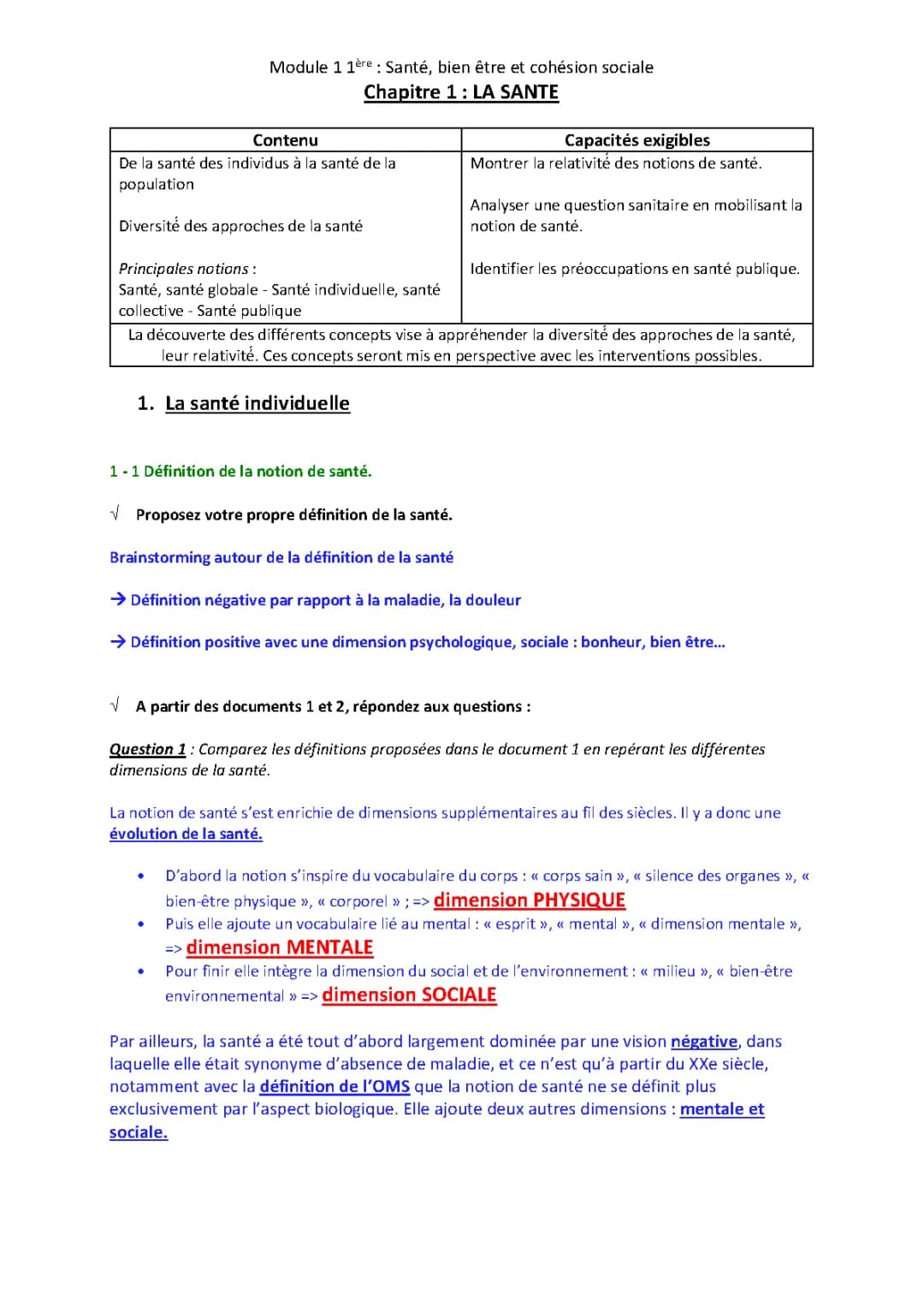 La santé 
