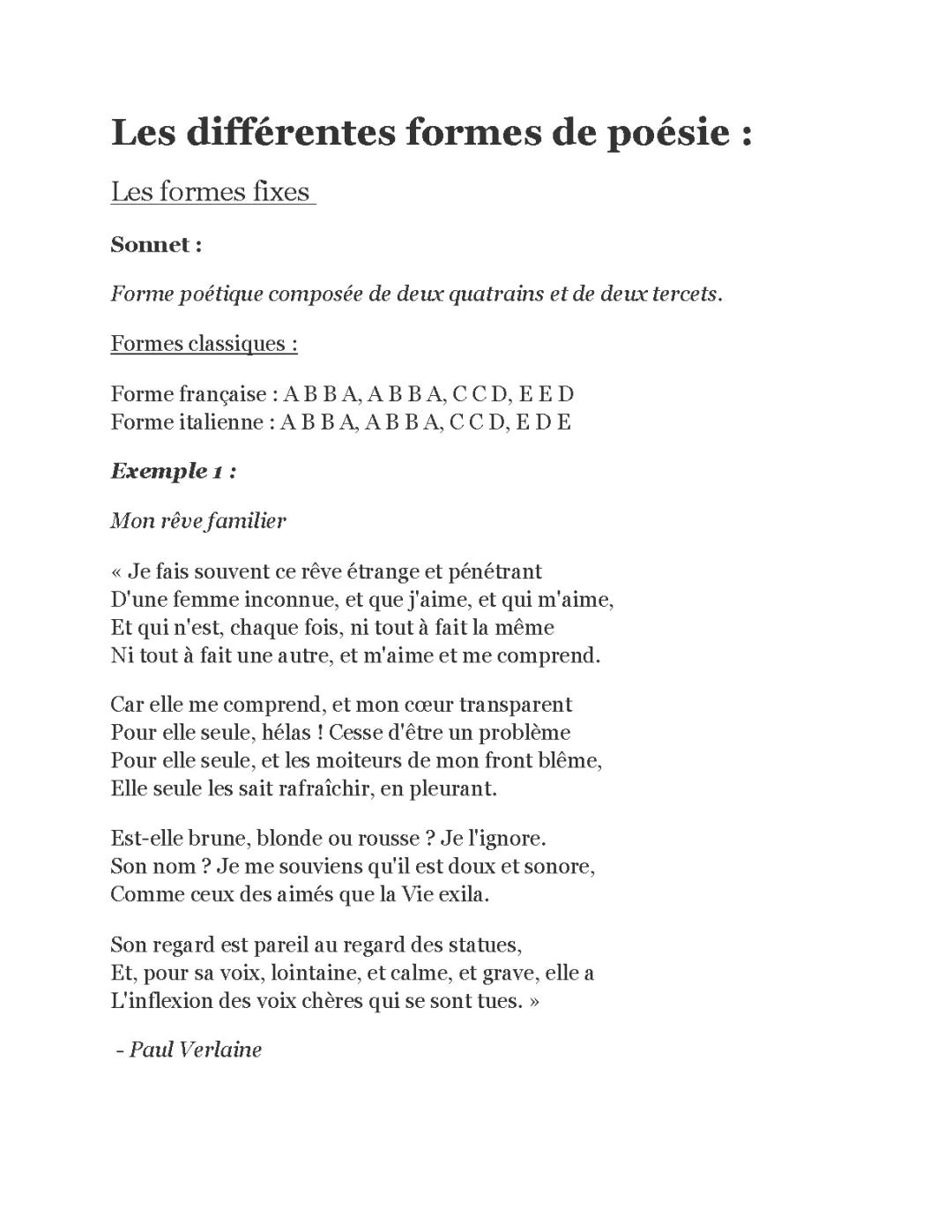 les diffèrent poème 