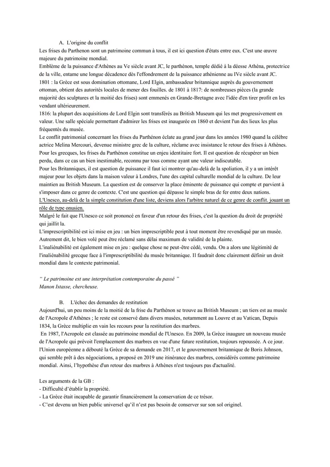 HGGSP thème 4 : Identifier, protéger et valoriser le patrimoine enjeux géopolitiques
patrimoine vient du latin "patrimonium",l'héritage du p