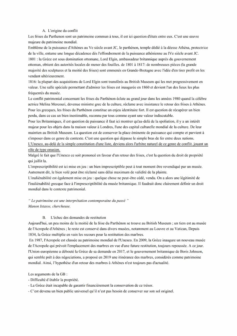HGGSP thème 4 : Identifier, protéger et valoriser le patrimoine enjeux géopolitiques
patrimoine vient du latin "patrimonium",l'héritage du p
