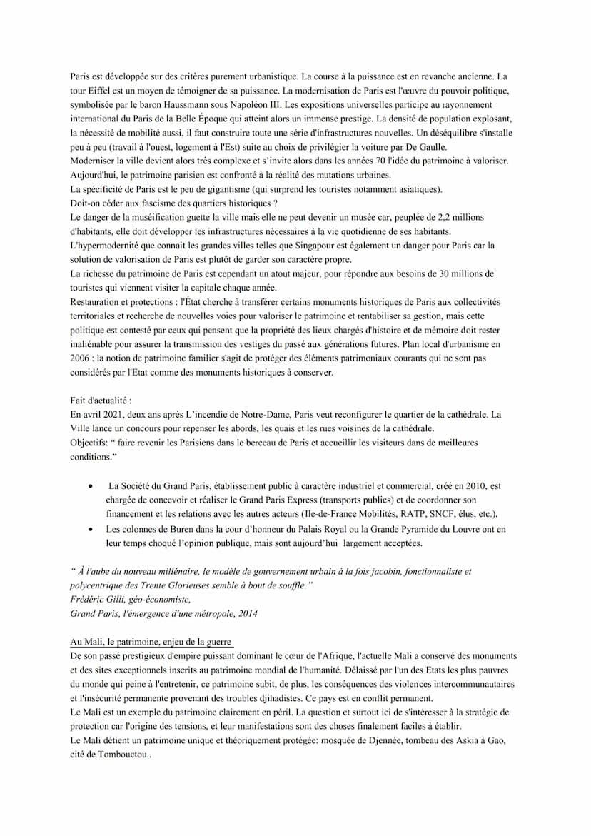 HGGSP thème 4 : Identifier, protéger et valoriser le patrimoine enjeux géopolitiques
patrimoine vient du latin "patrimonium",l'héritage du p