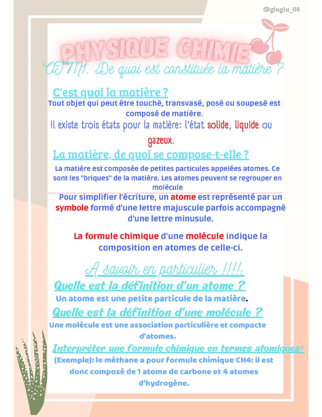  De quoi est constituée la matière ? - Physique-Chimie
