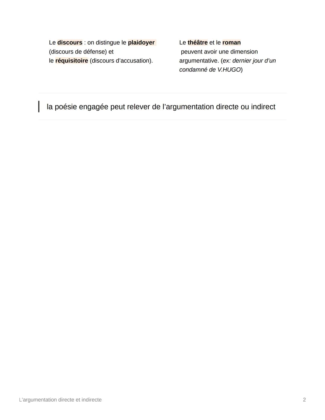 L'argumentation directe et
indirecte
Matière français
=fait par @nahaapnl
dans un texte on peut distinguer deux types d'argumentation:
l'arg