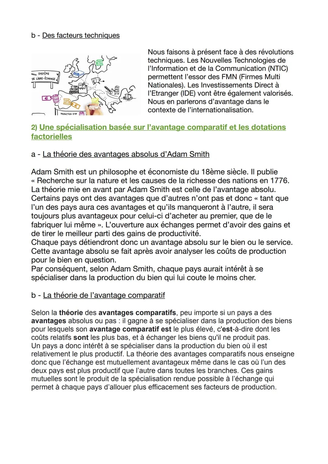 Chapitre 2 :
Quels sont les fondements du commerce international et de
l'internationalisation de la production ?
Résumé :
Le développement d