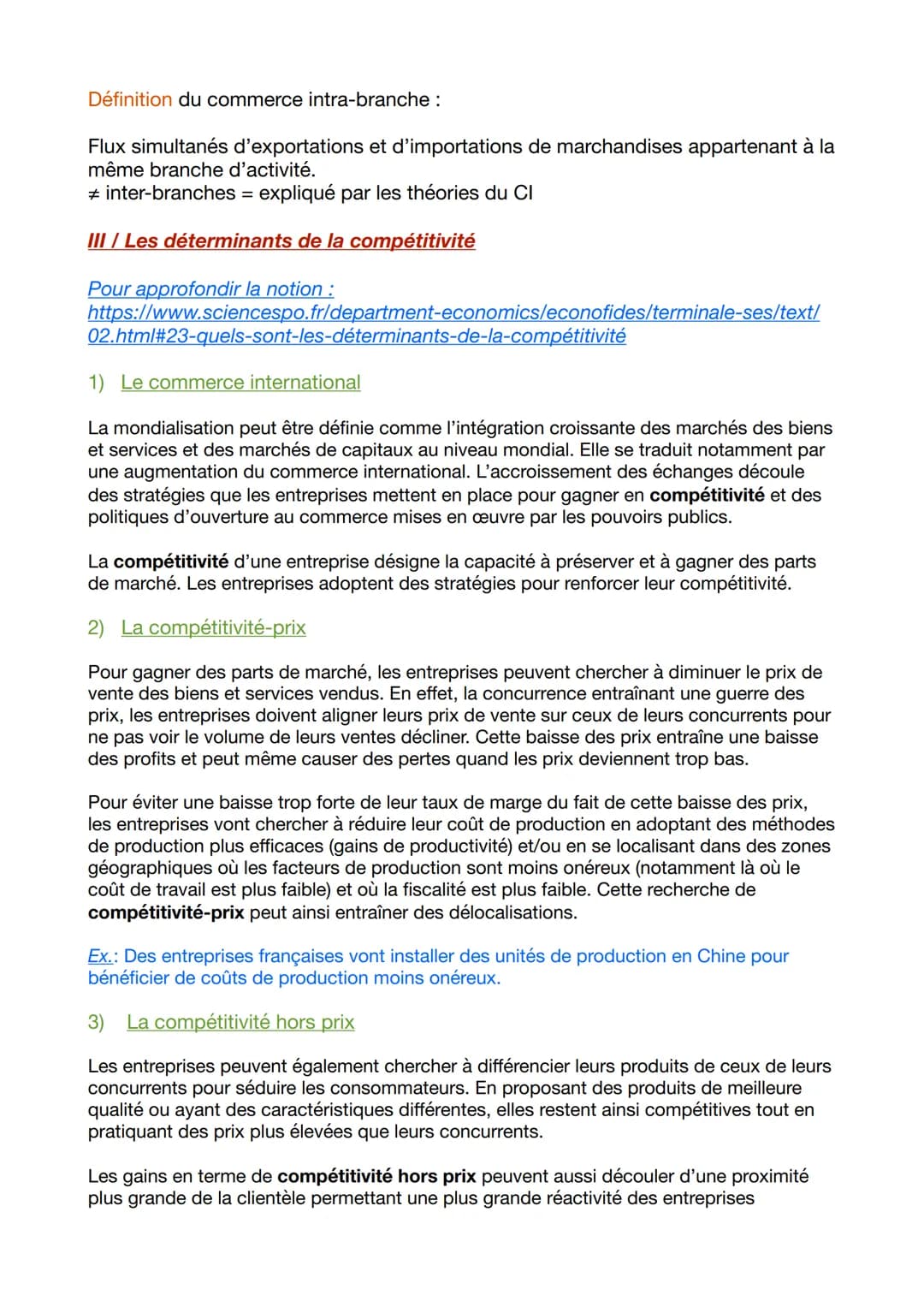 Chapitre 2 :
Quels sont les fondements du commerce international et de
l'internationalisation de la production ?
Résumé :
Le développement d