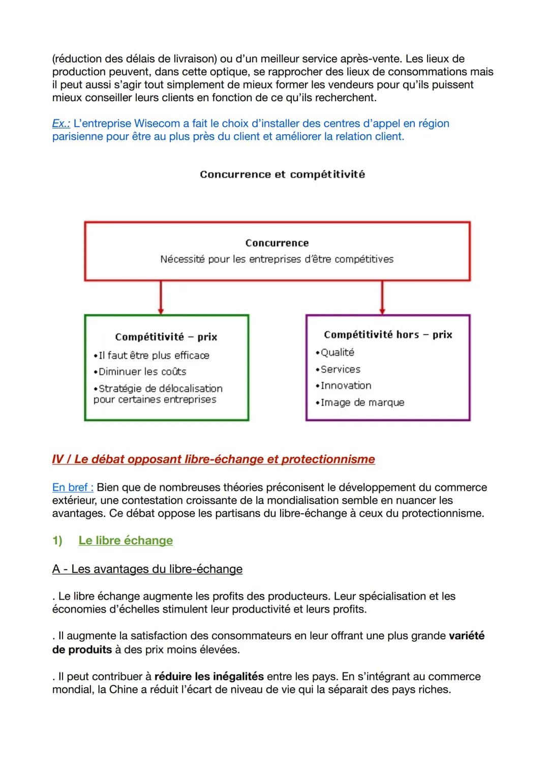 Chapitre 2 :
Quels sont les fondements du commerce international et de
l'internationalisation de la production ?
Résumé :
Le développement d