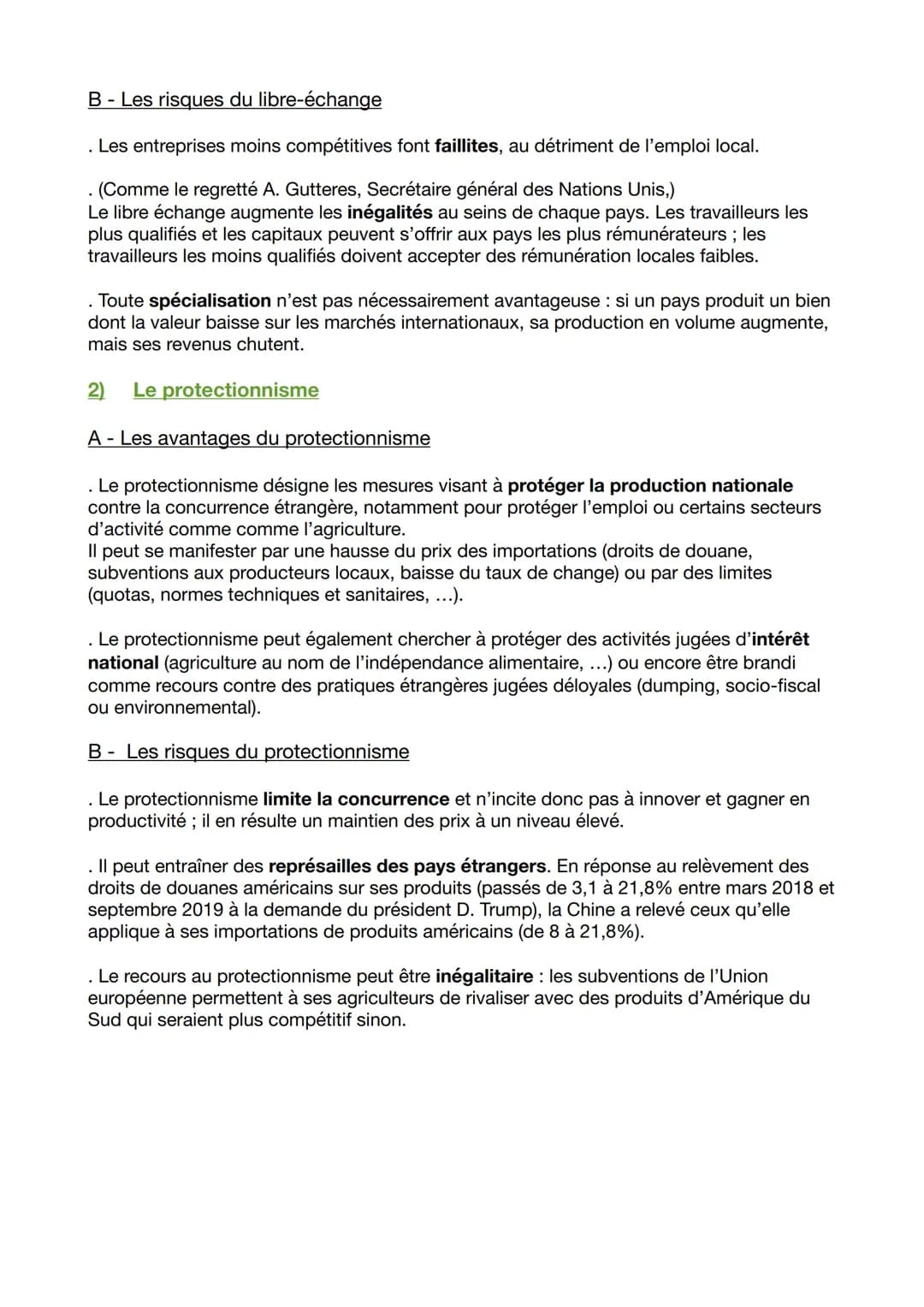 Chapitre 2 :
Quels sont les fondements du commerce international et de
l'internationalisation de la production ?
Résumé :
Le développement d