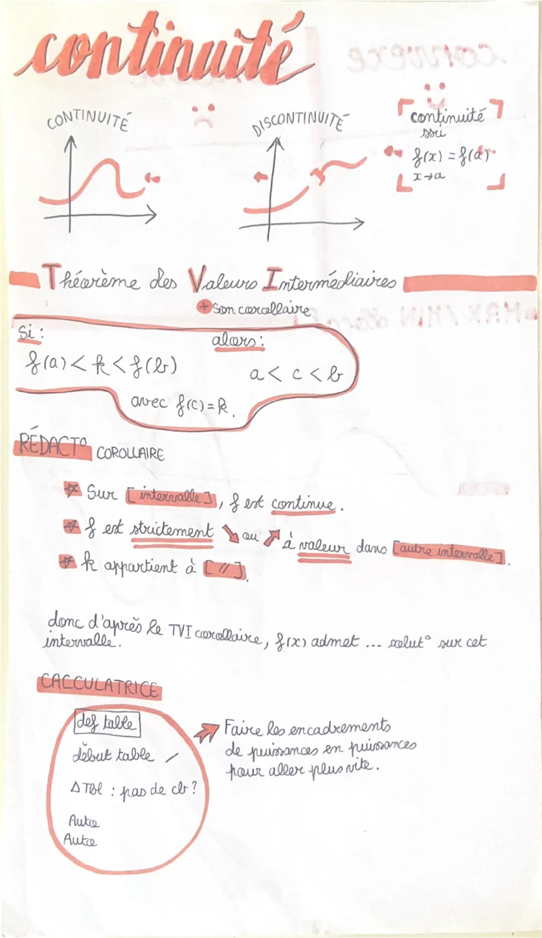 continuité
CONTINUITÉ
DISCONTINUITE
continuité
ssu
• f(x) = f(x)
L
X1A
7
Si:
Théorème des Valeurs Intermédiaires
f(a) < k < f (b)
Son caroll