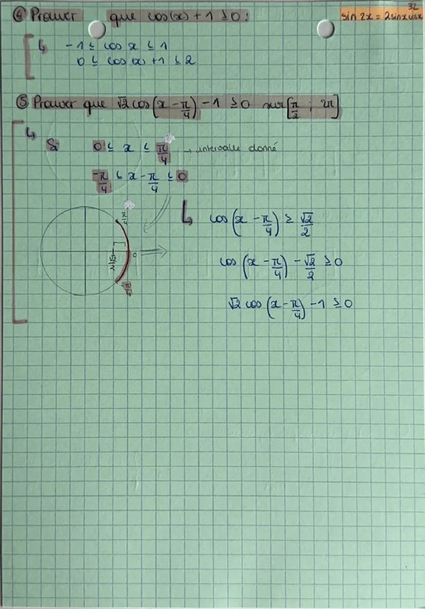 Maths The
Chap 46: Fonc's trigonometria
-1 ≤ cos (x) ≤ 1
-1 ≤ sin (x) ≤ 1
cos(x + 2kπ) = cos(x)
sin(x + 2kπ) = sin(x)
cos(-x) = cos x
sin(-x