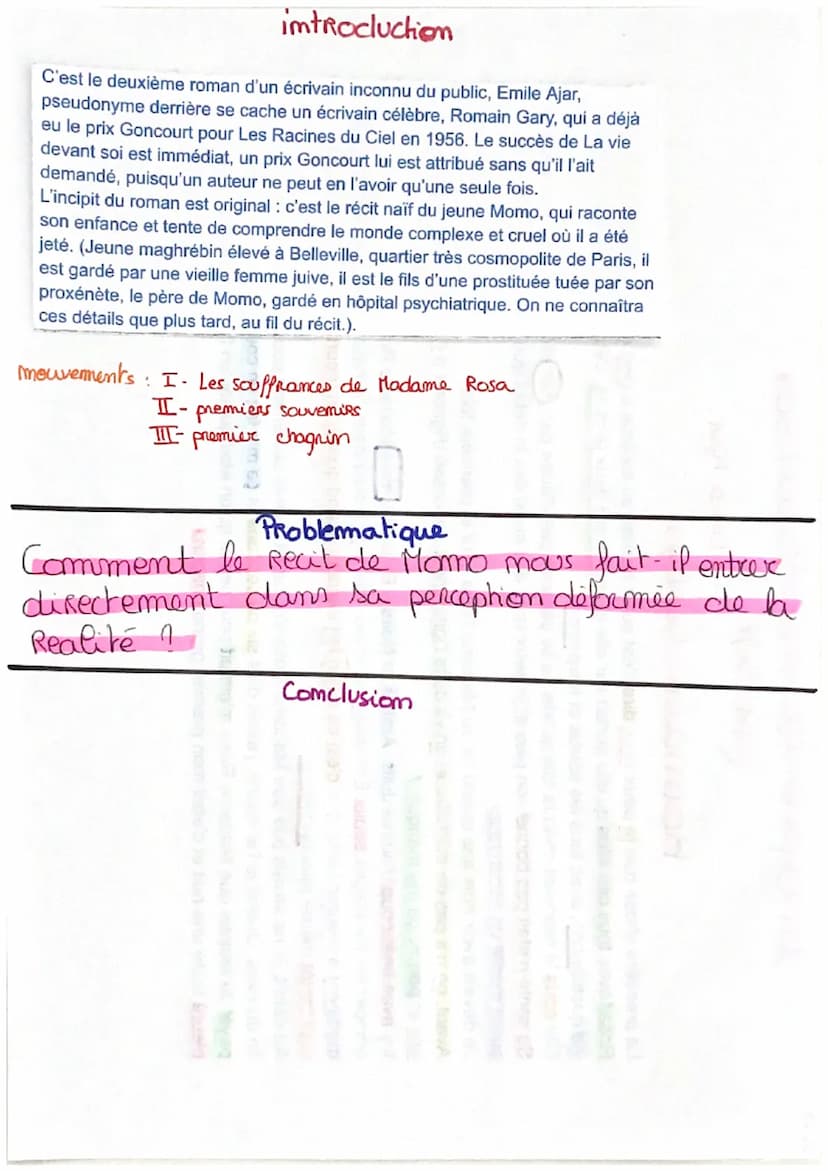 introcluction
C'est le deuxième roman d'un écrivain inconnu du public, Emile Ajar,
pseudonyme derrière se cache un écrivain célèbre, Romain 
