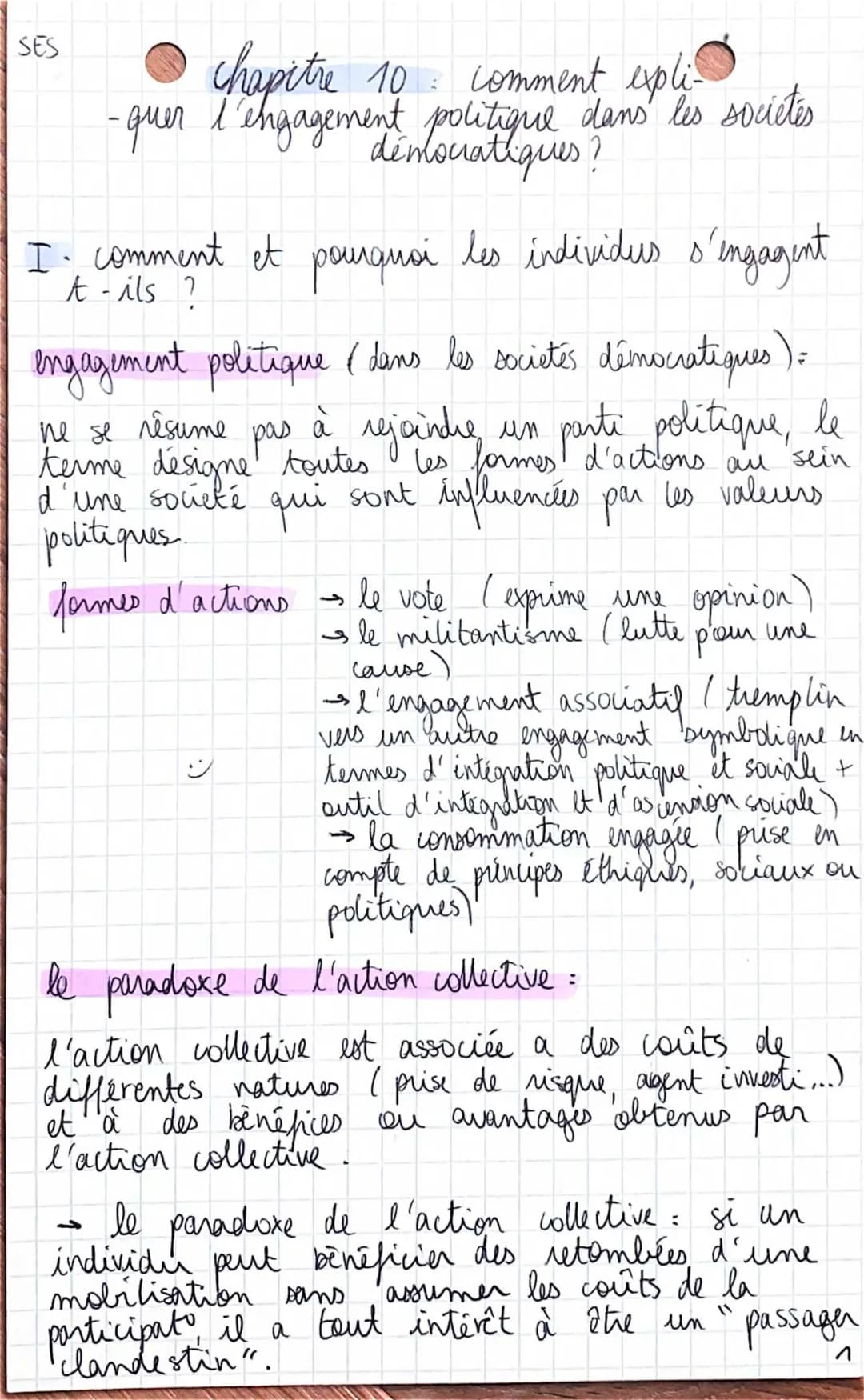 Comment Expliquer l'Engagement Politique Dans les Sociétés Démocratiques - Fiche de Révision SES