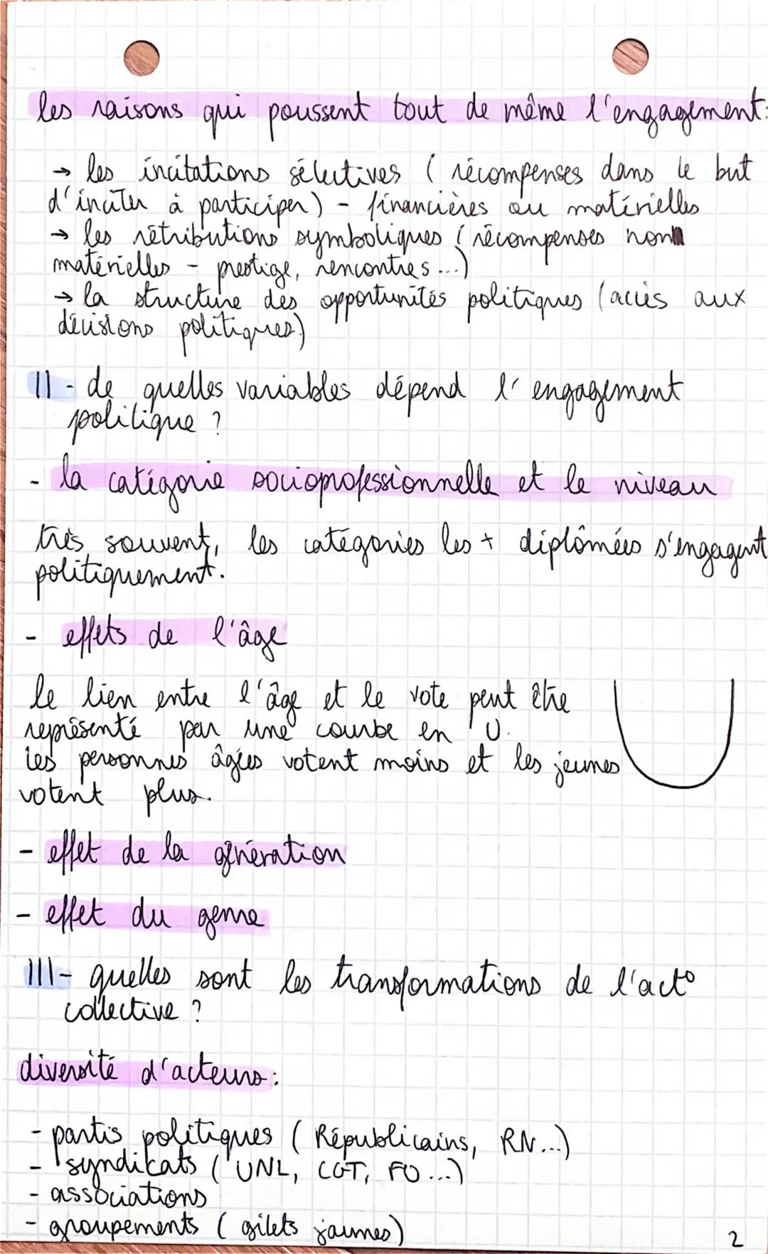 SES
:
chapitre 10 comment expli-
-quer l'engagement politique dans les sociétés
démocratiques?
I. comment et pourquoi les individus s'engage