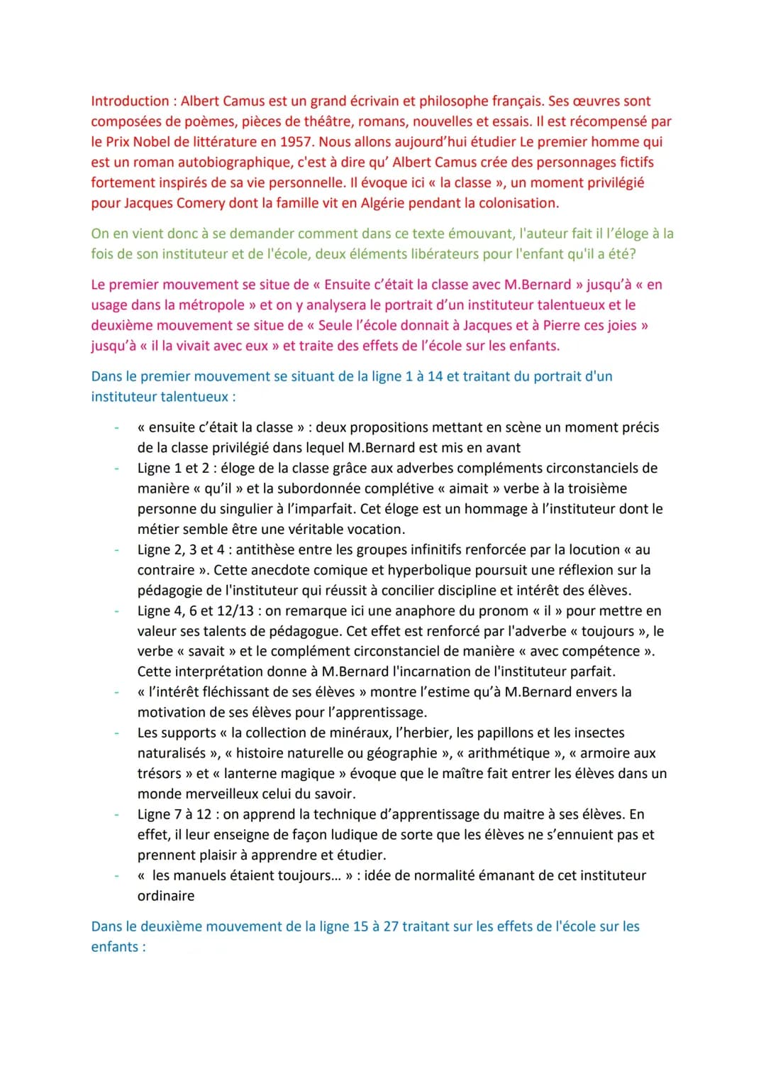 Le Premier Homme par Camus: Résumé, Personnages et Analyse