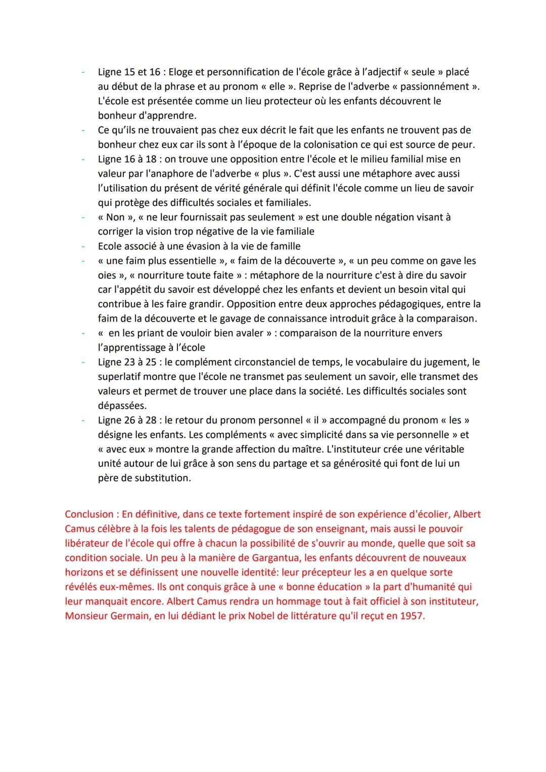 Introduction: Albert Camus est un grand écrivain et philosophe français. Ses œeuvres sont
composées de poèmes, pièces de théâtre, romans, no