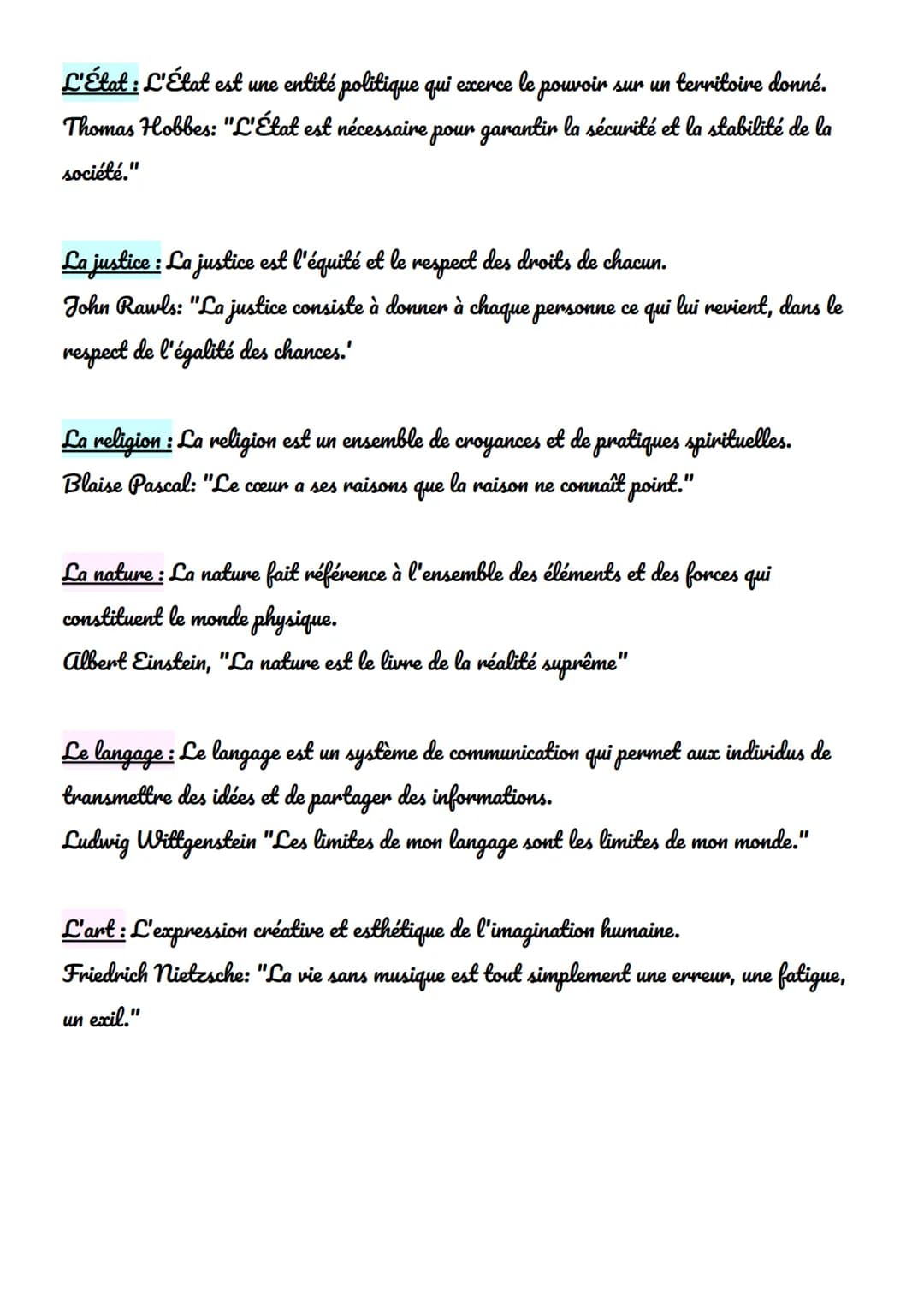 Définition des notions de philosophie
Le bonheur : Le bonheur est un état de satisfaction et d'épanouissement personnel.
Aristote: Le bonheu