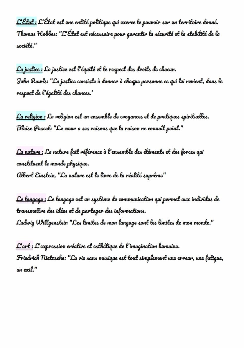 Définition des notions de philosophie
Le bonheur : Le bonheur est un état de satisfaction et d'épanouissement personnel.
Aristote: Le bonheu